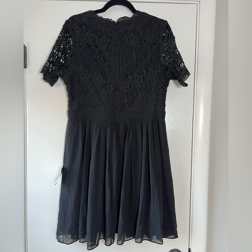 New! Lulu’s Angel in Disguise Lace Skater Dress Solid Black LBD Size XL - Picture 13 of 15